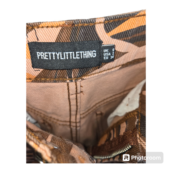 Pretty little thing Wideleg Jeans Multi Swirl  Size 2 NWT - Picture 4 of 6